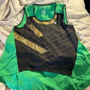 Marvel Loki Green and Black Tank Top with Gold Accents